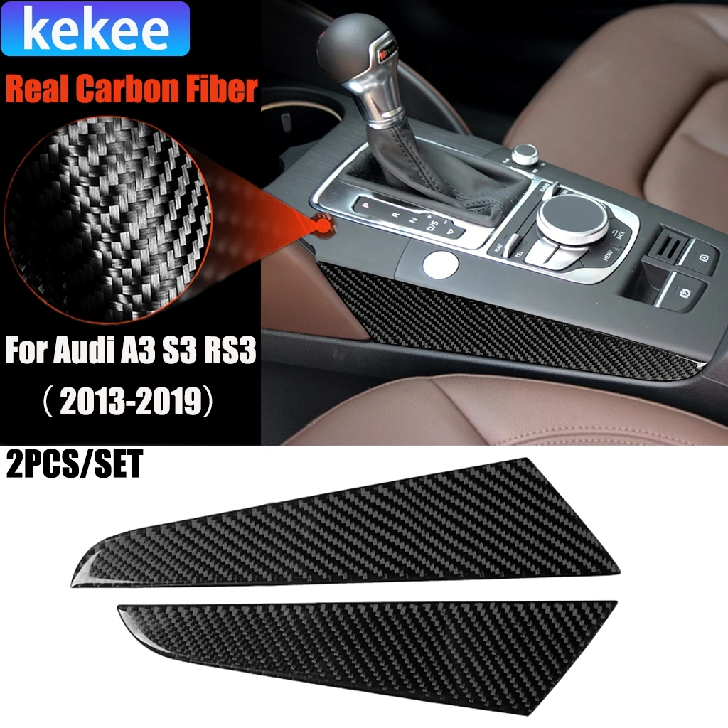 

Carbon Fiber Car Accessories Gear Shift Side Panel Modified Interior Trim Cover Soft Sticker For Audi A3 S3 RS3 8V 2013-2019