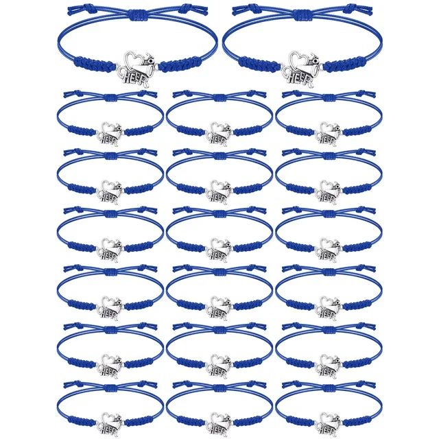 20Pcs Cheerleader Gifts Girls Cheerleading Bracelet Adjustable Charm Bracelets Cheer Heart Jewelry Team Cheerleading Accessories 3
