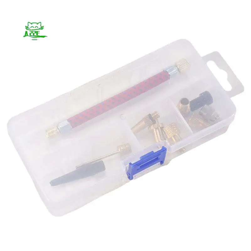 A22E-12Pcs/Set Airbed Pump Hose Adapter Nozzle Valve Air Hose Inflating Needles Bike Pump Inflator Connector Bike Tools