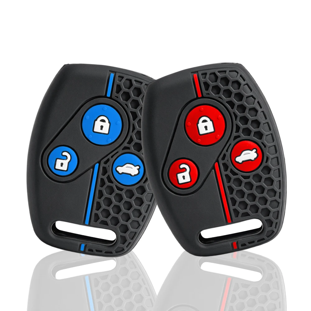 3 Buttons Silicone Car Key Case Cover For Honda Civic 2006-2011 2017 Accord CRV 2003 2007 Jazz HRV