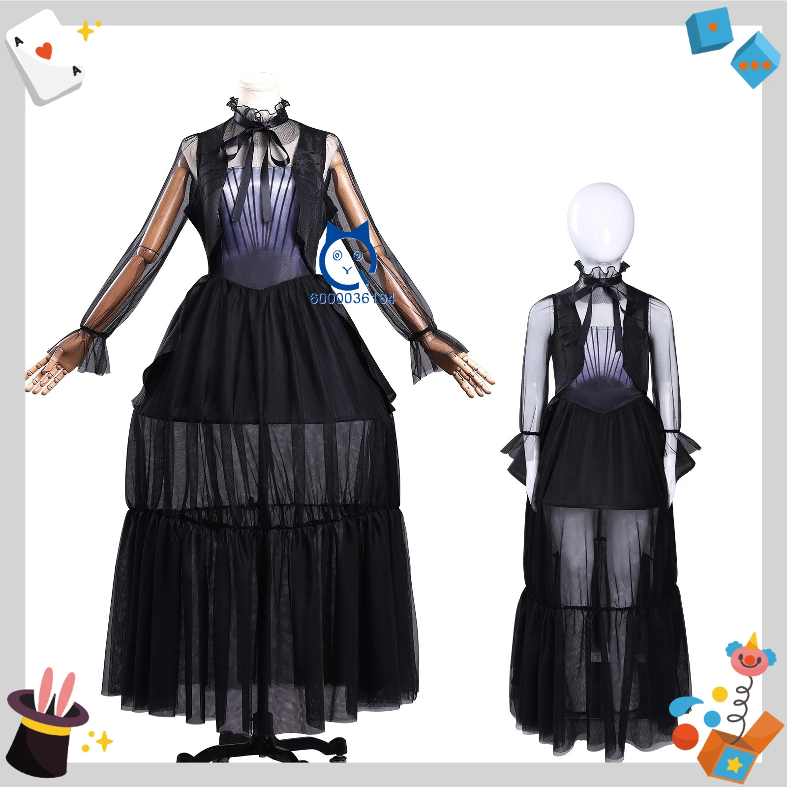 

Popular Hot Movie Character Cosplay Costume Anime Black Lace-Up Dress Female Lead Roleplay Comic Con Halloween Party Outfit Set