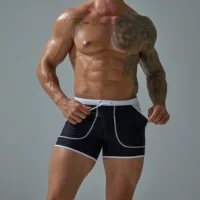Brand Men's Swimwear Trunks Outdoors Sexy Summer Stretch Beach Surfing Swim Sports suit Shorts Men Swimsuit Swimming Pants 3