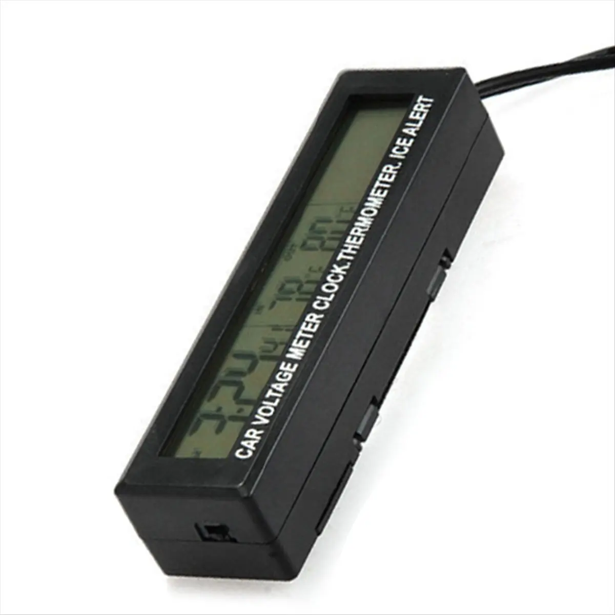 Special Offer-3 In1 Digital Car Thermometer Voltmeter Auto Indoor Outdoor Temperature Voltage Meter Alarm Clock Blue Orange Back