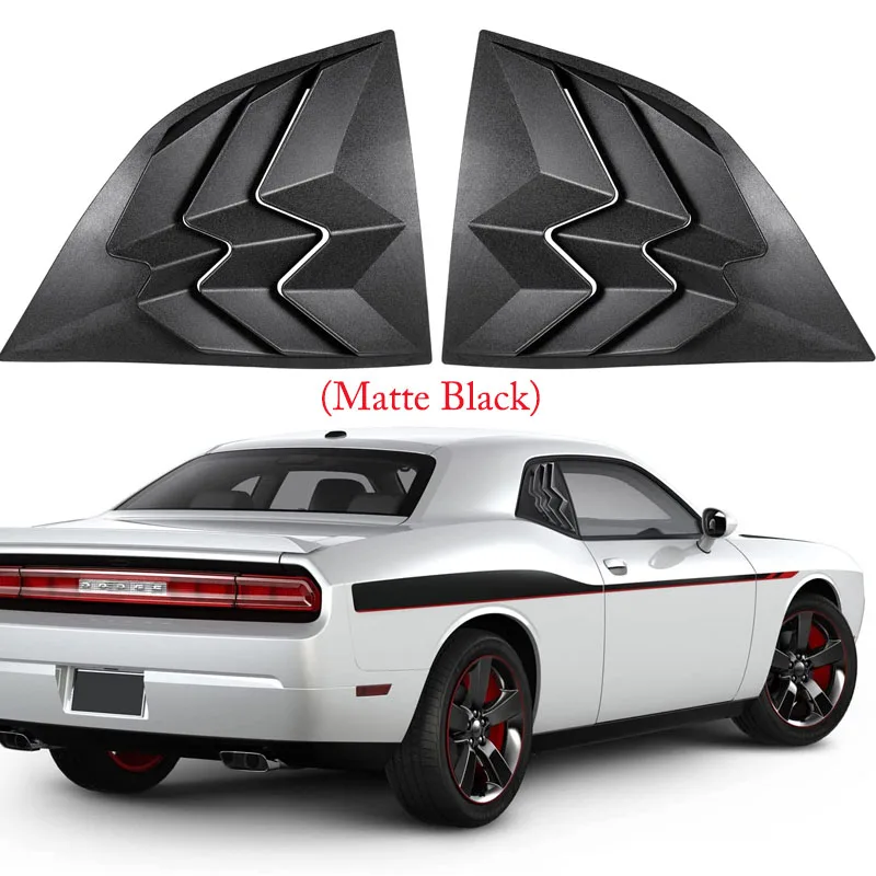

Rear Side Window Louvers ( Left & Right) for Dodge Challenger 2008 - 2021 ABS Windshield Sun Shade Cover -Matte Black