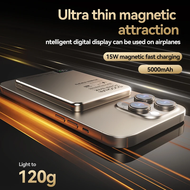 باور بانك لاسلكي مغناطيسي 10000 مللي أمبير في الساعة من Xiaomi فائق النحافة PD25W شحن سريع بطارية خارجية محمولة لهاتف آيفون وسامسونج Magsafe