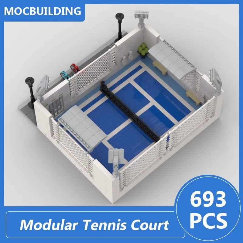 Modulare Tennisplatz Modell Moc Bausteine DIY montieren Ziegel Architektur Serie kreative Anzeige Weihnachts spielzeug Geschenke 693pcs