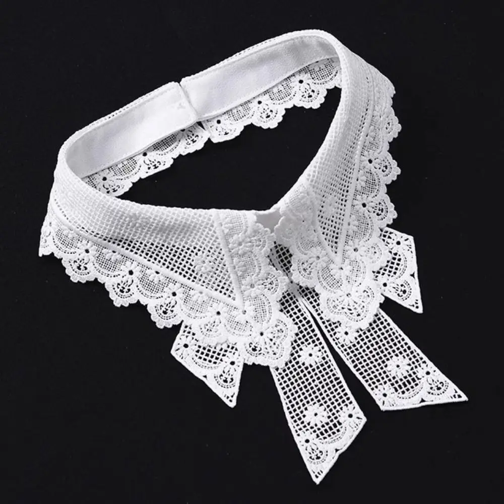 Fashion Lace Floral Fake Collar Detachable Black White Decoration Collar False Collar Women Girls