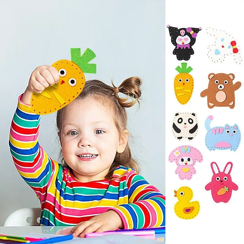 Kid Sewing Craft Kit 6 Easy DIY Projects Of Stuffed Animal Dolls Easy Activities DIY Felt Stuffed Animals For 8 Years Old Kids