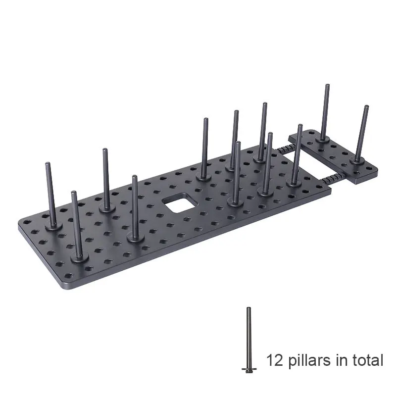 Expandable Kitchen Drawer Organizer Peg Board With Bottom Anti Slip Pad And 12 Pegs Telescopic Board