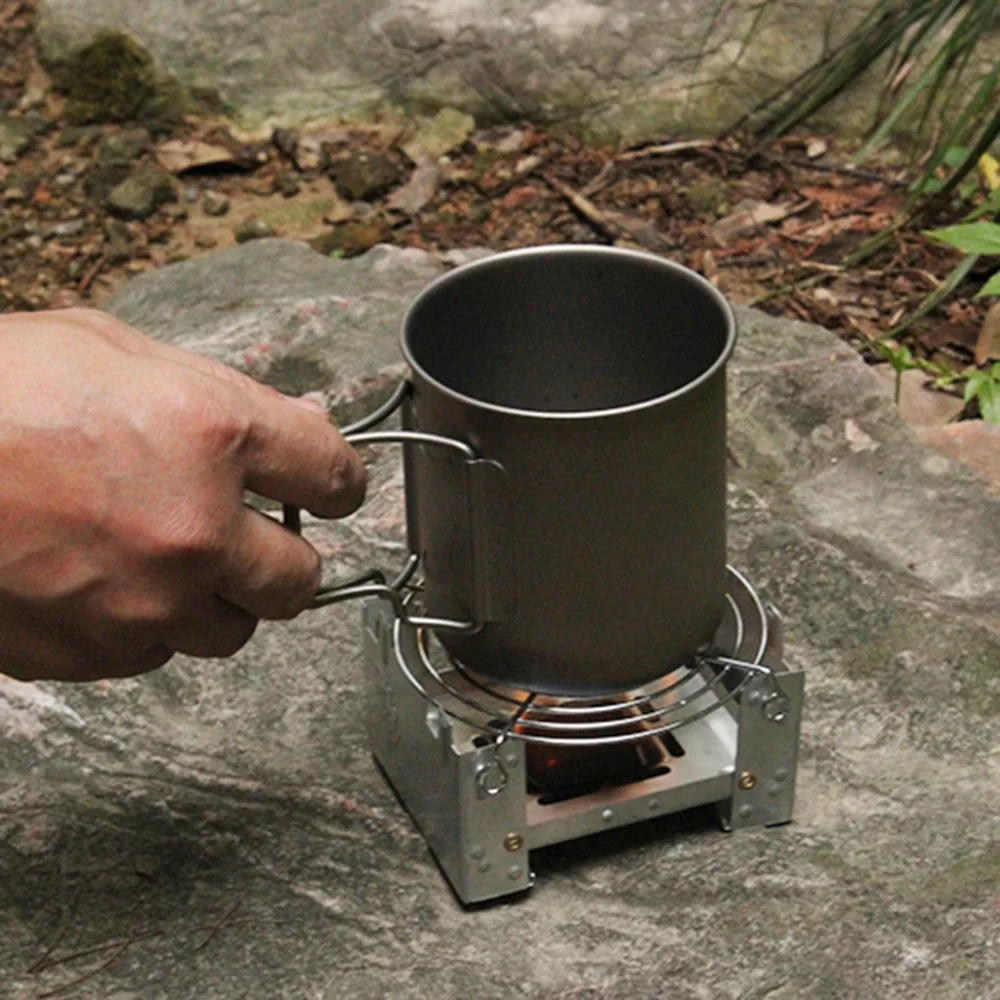 Outdoor Mini Portable Camping Alcohol Stove Burner Solid Alcohol Folding furnaceStove  Cookout Picnic BBQ Wax Stove