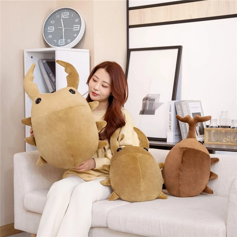1pc 50/60CM Creative Simulation Insect Plush Toys Stuffed Cartoon Dolls Kawaii Beetle Pillow Kids Boys Birthday Gifts