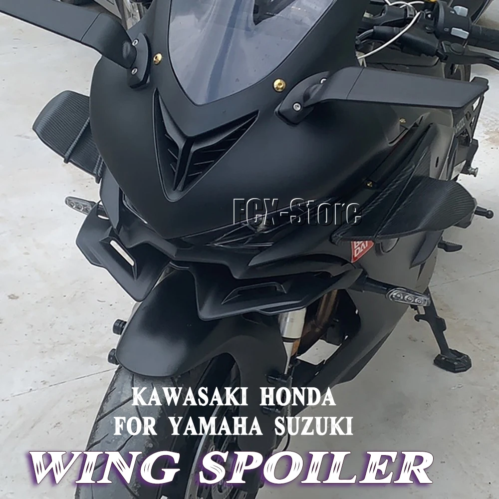 

For Yamaha Suzuki Kawasaki Honda BMW Aprilia Ducati TRIUMPH Universal Motorcycle Winglet Aerodynamic Wing Kit Spoiler