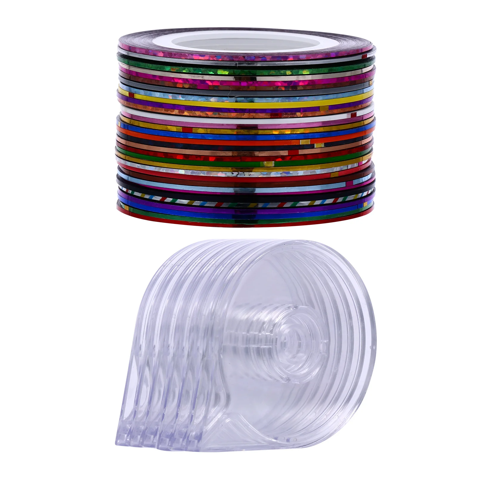 1 Juego de cinta adhesiva para uñas, crea patrones intrincados con dispensador, uso prolongado, diseño elegante, adecuado para varios eventos