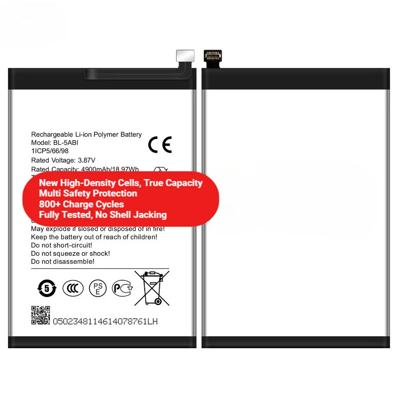 BL-5ABI for Tecno Itel P65 Phone Battery 0 Cycle High Quality High Capacity Battery Replacement Bateria Grade A Cell with Tools