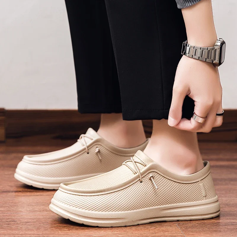 Zapatos de trabajo de cocina para hombre, zapatos de Chef impermeables antideslizantes, zapatos de trabajo informales a la moda para hombre, zapatos de agua para exteriores de talla grande 40-47