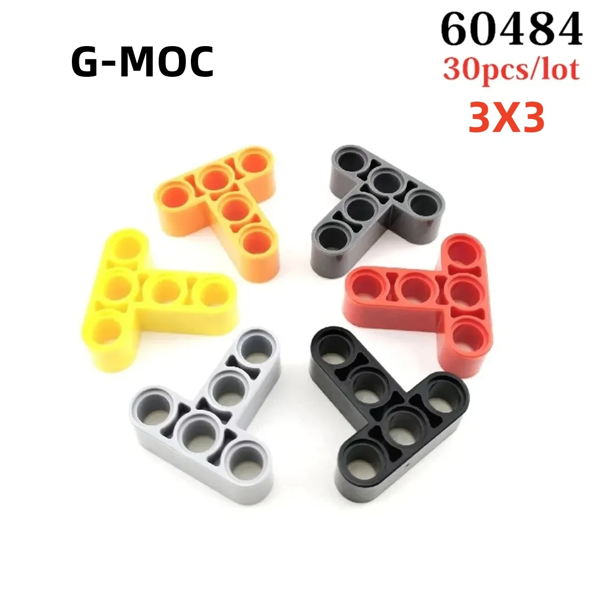 G-MOC 30Pcs/lot Buildings Blocks 60484 High-Tech 3x3 Holes Liftarm Car Particle Assembles DIY Educational Bricks Kids Toys