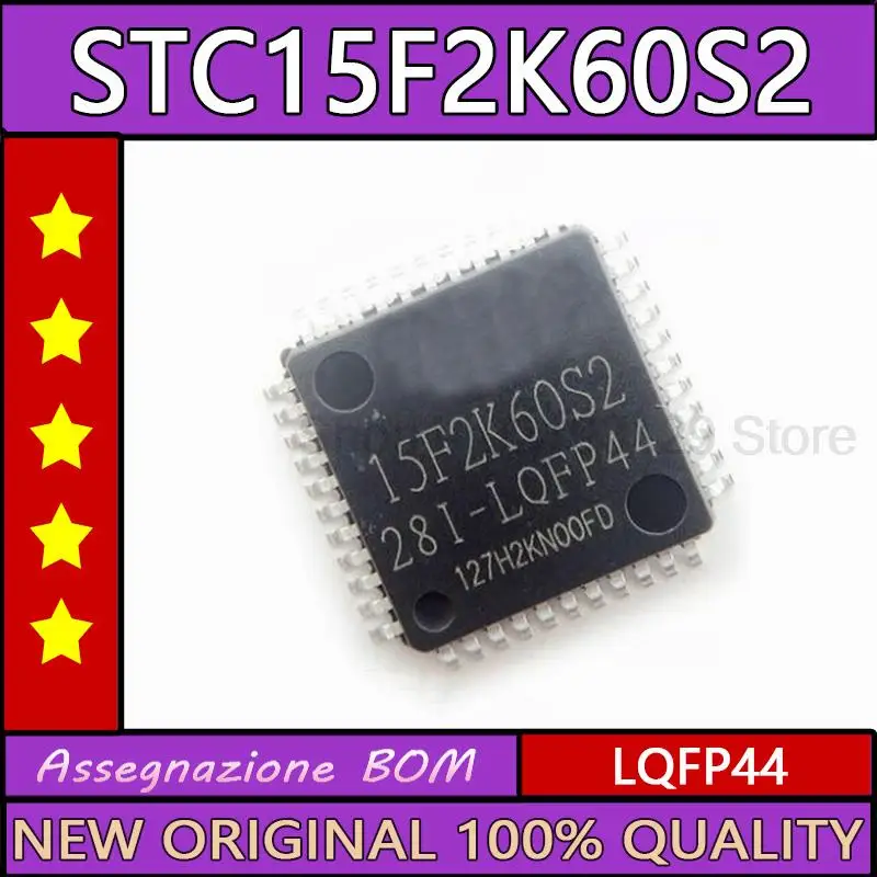 10PCS STC15F2K60S2 STC15F2K60S2-28I LQFP44 Single Chip Enhanced 1T 8051 Microcontroller MCU IC Controller Chip Original