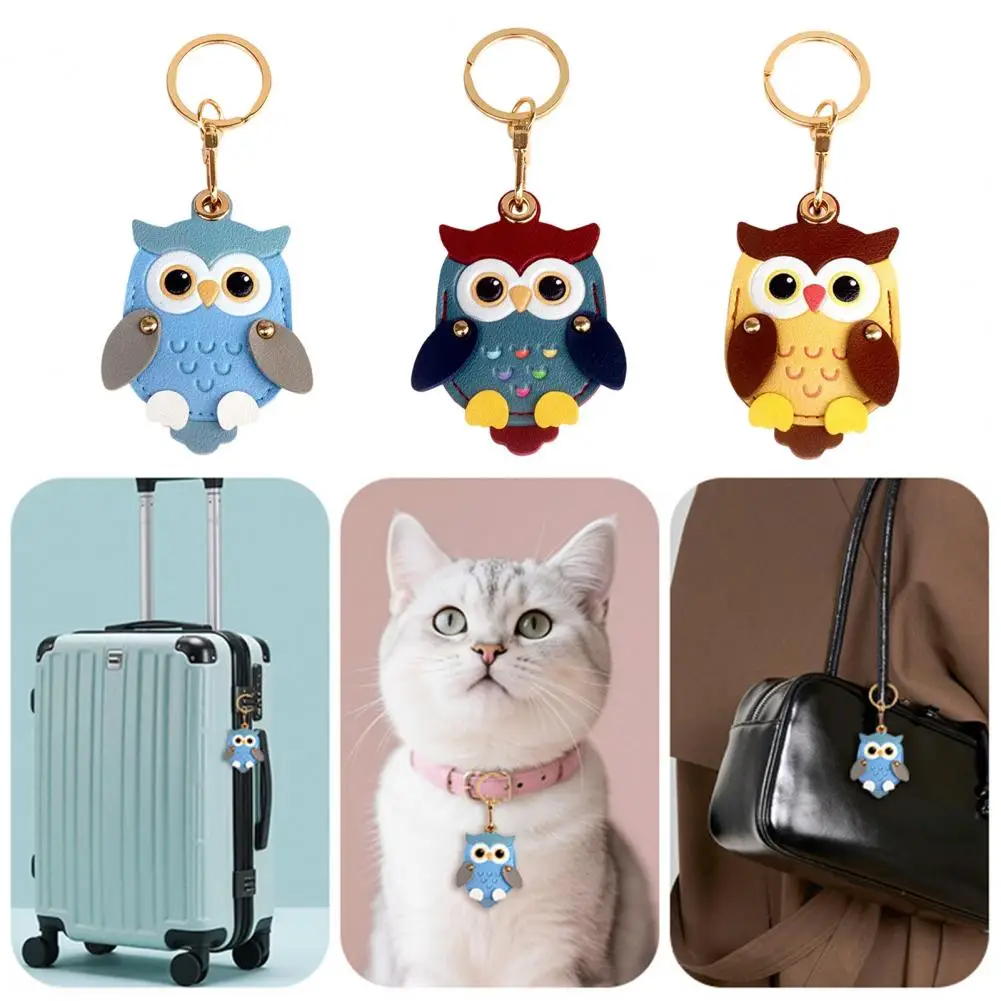 Keychain Pendant Cartoon Owl Charm Card Holder Faux Leather Access Card Case Decorative Keychain Accessory Decorative Keychain A view 4