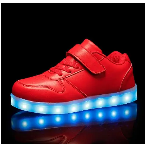 Fashion  USB Charging Basket Led Children Shoes With Light Up Kids Casual Boys&Girls Luminous Sneakers Glowing Shoe enfant