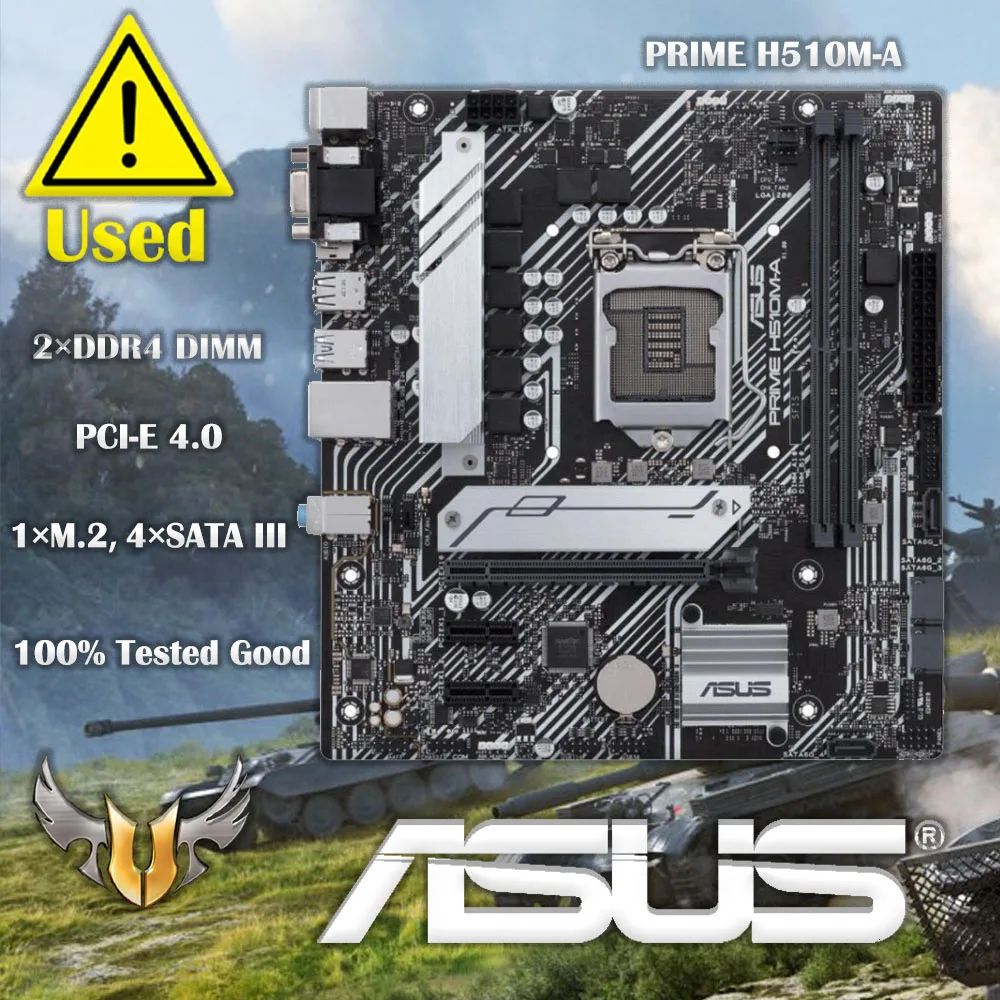 Asus LGA 1200 PRIME H510M-A H510 Motherboard PCI-E 4.0 2 DDR4 64GB 4 SATA III Micro ATX Motherboard 1200 USB3.2