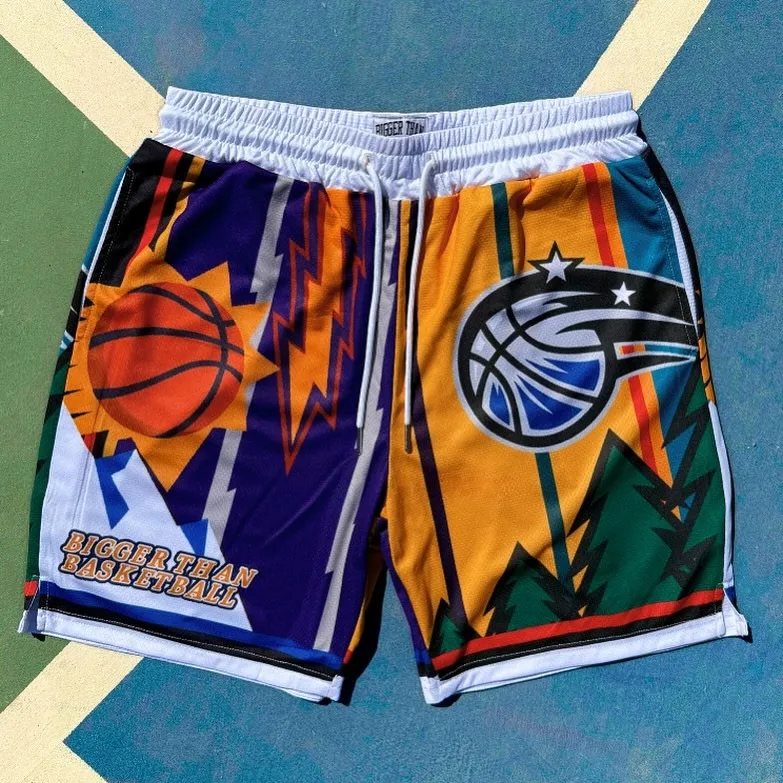 

Ball Court Star Hip-hop Style Basketball Shorts Men's Athletic Shorts Summer Quick-dry Soft Lightweight Beach Shorts Moto Shorts