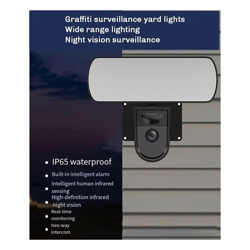 New Tech Tuya Wifi Camera Garden Wall Lamp Security Cameras Outdoor IP65 PIR Smart Detection Sensor Light Alarm