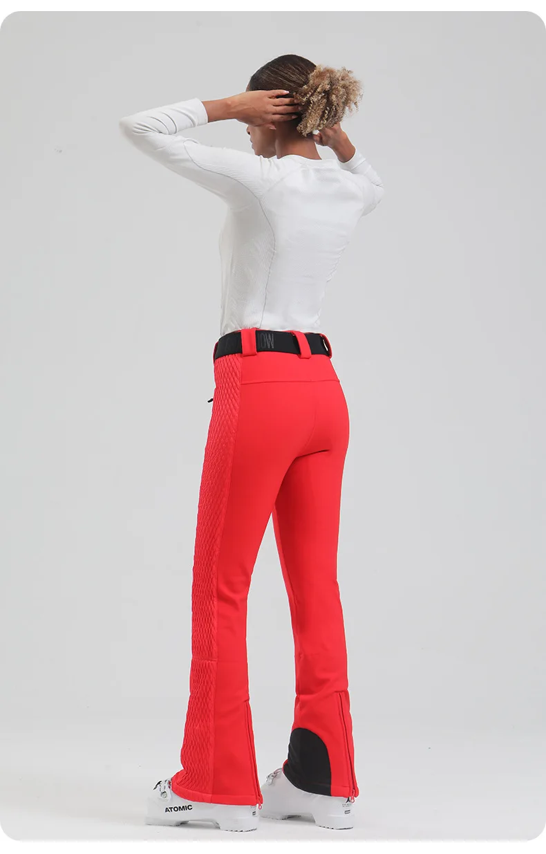 Gsou Snow Damen-Skihose, Snowboardhose, winddicht, wasserdicht, Winter-Skihose, -30 Grad, bequemes, geteiltes Design – Detail 4