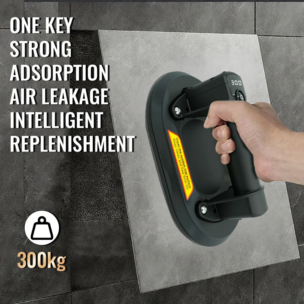 Electric Vacuum Suction Cup 300KG One - Key Adsorption Air Leak Replenish Dual Motor Multi Surface Type - C Heavy Duty