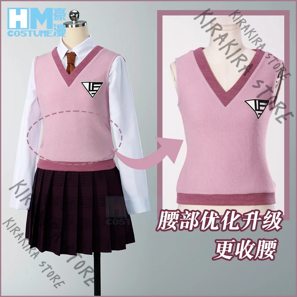 

Danganronpa Kaede Akamatsu Anime Clothes Skirt Party Dresses Cosplay Holloween Costumes Woman Clothing Role-playing Fitting Set