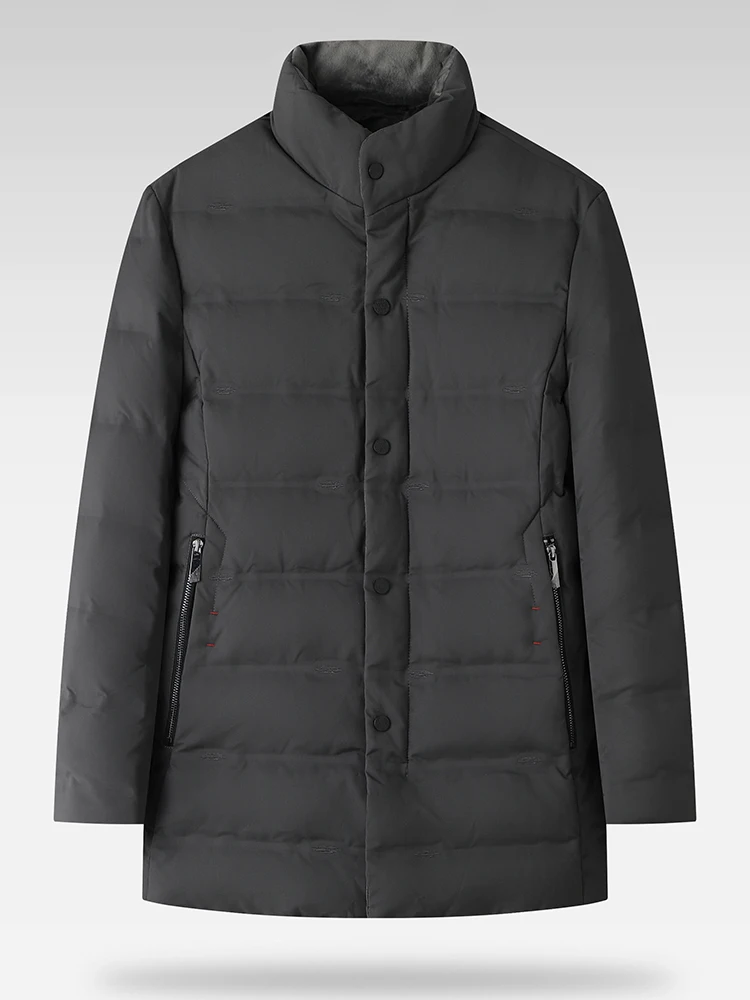 

Men's Winter down Jaet Busin Casual Stand Collar Comfortable Warm Youthful Sle Regular Fit Pure Color No Brand
