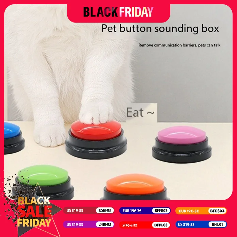 Pet Communication Button, Dog Barking Box, Training Talking Toy, Recording Sound Emitter, Extrusion Box, Voice.