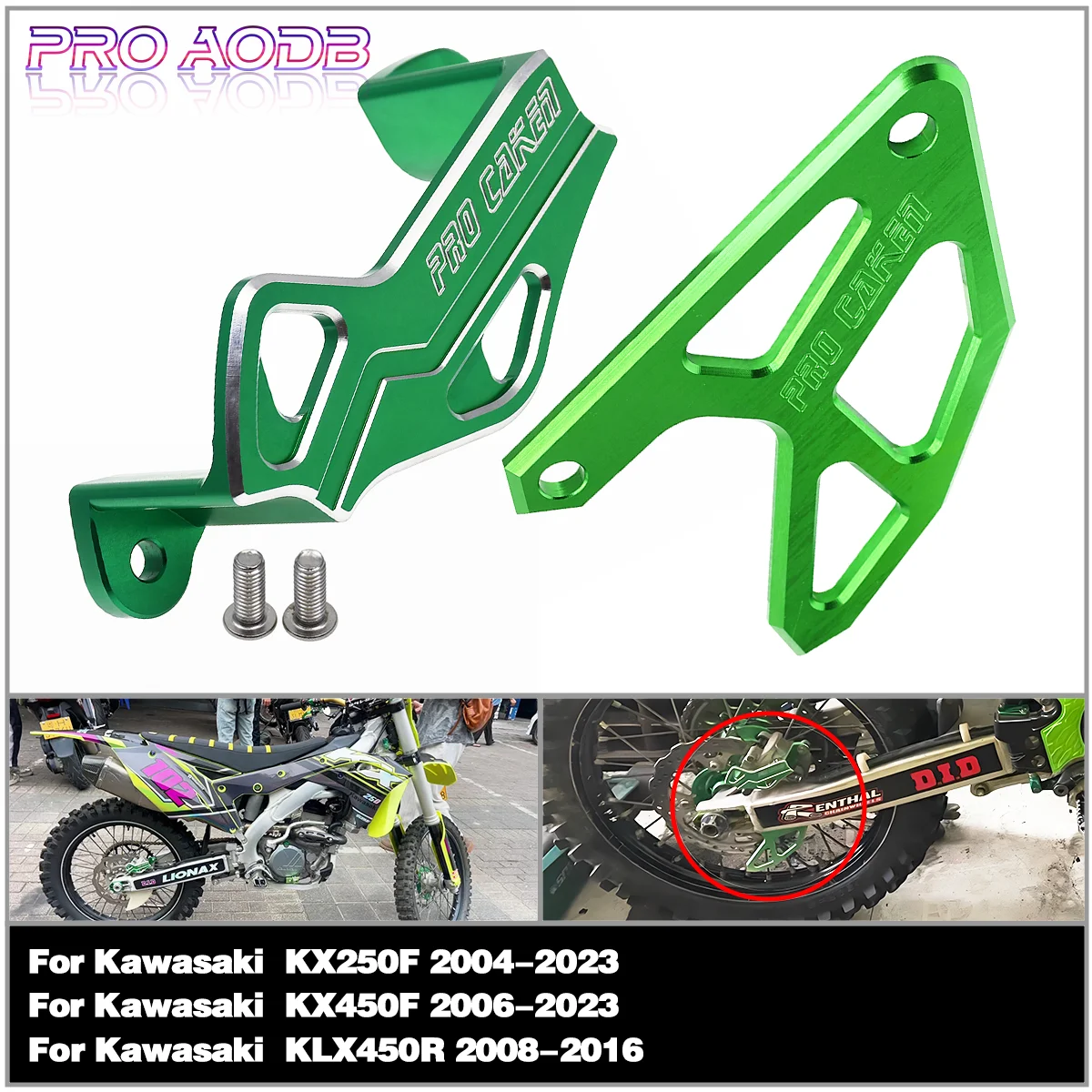 

For Kawasaki KX250F Motocross CNC Rear Brake Caliper Brake Disc Guard Protector Cover KX450F KX 250F 450F KLX450R KLX 450R KXF