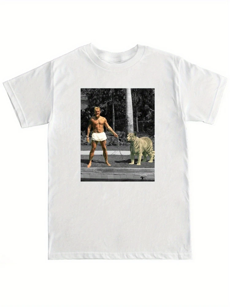 

Men's retro boxing-Jake Tiger Paul Tyson Iron Mike Champ fight design, 100% cotton round neck casual T-shirt,