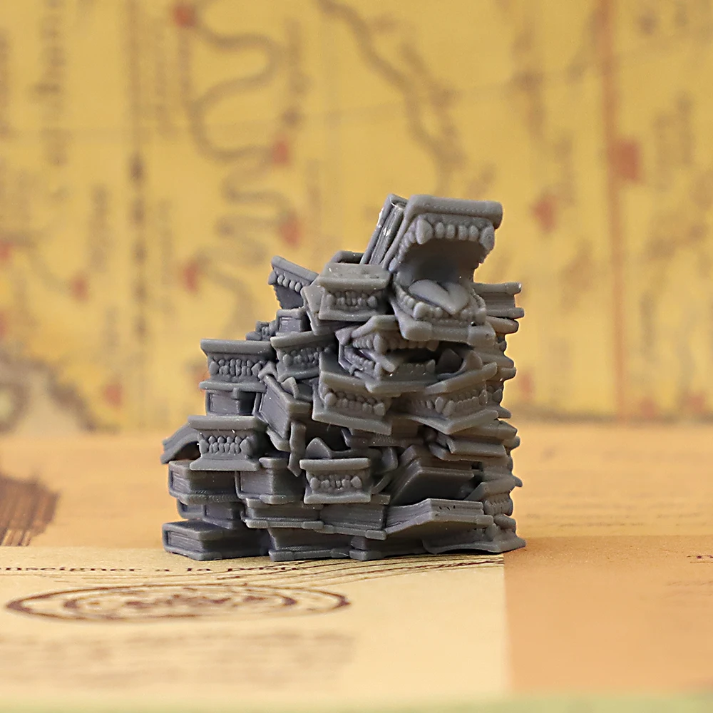Book Pile Mimic Monster Miniature Unpainted Resin Figure for Tabletop RPG Wargaming Board Game