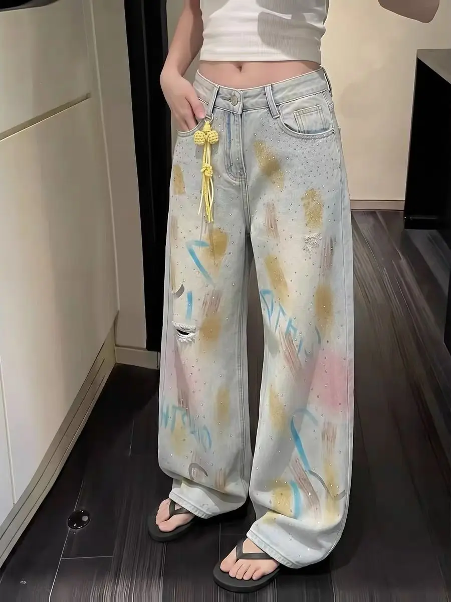 

Y2K Summer New American Women Jeans Fashion Street Casual Woman Jeans Simple Basic Slimming Jeans Female Chicly