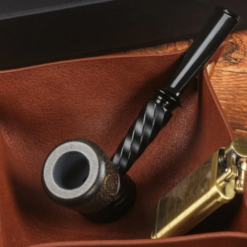 

Прямая деревянная табачная трубка для мужчин, крутой курительный гаджет, классический дизайн, прочная трубка ручной работы