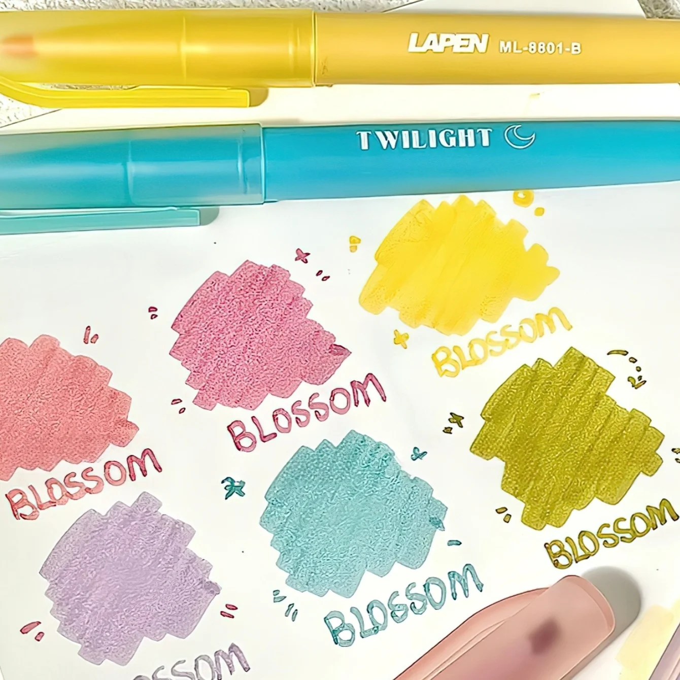 6pcs Pastel Highlighters Set Macaron Aesthetic Vibrant Colors Chisel Tip No-Bleed Cute Stationery Highlighter Pens A3480
