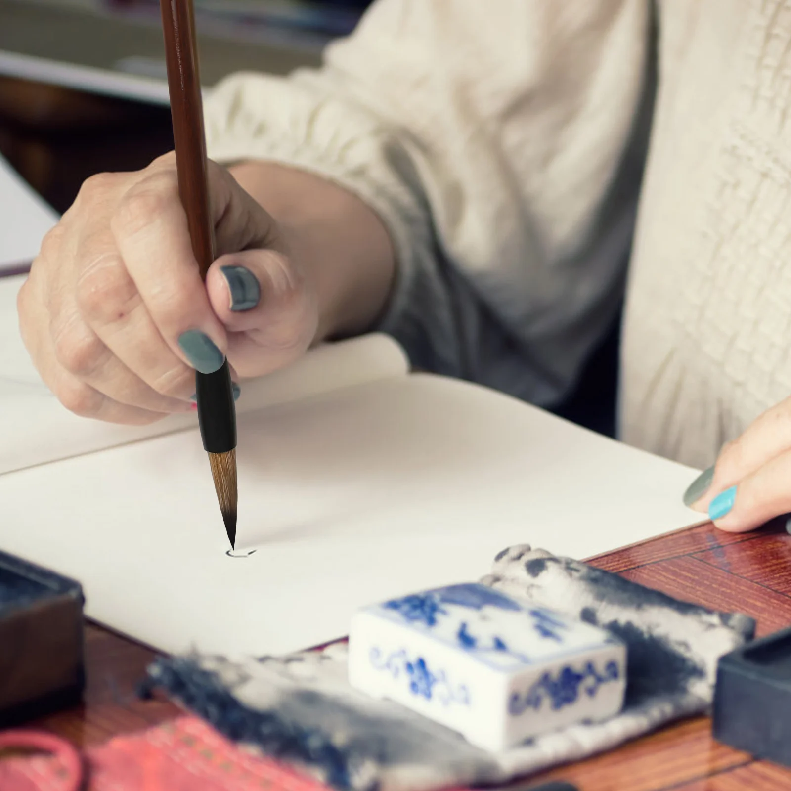 15 Pcs Paint Brush Chinese Painting Set Hand Wood Writing Drawing Ink Calligraphy