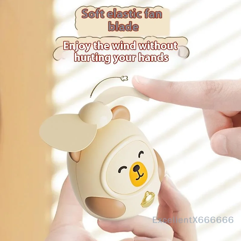 2025 Adorable Mini Capybara Portable Fan USB Rechargeable 2-Speed Hand Fan Perfect for Outdoor Travel Office Use