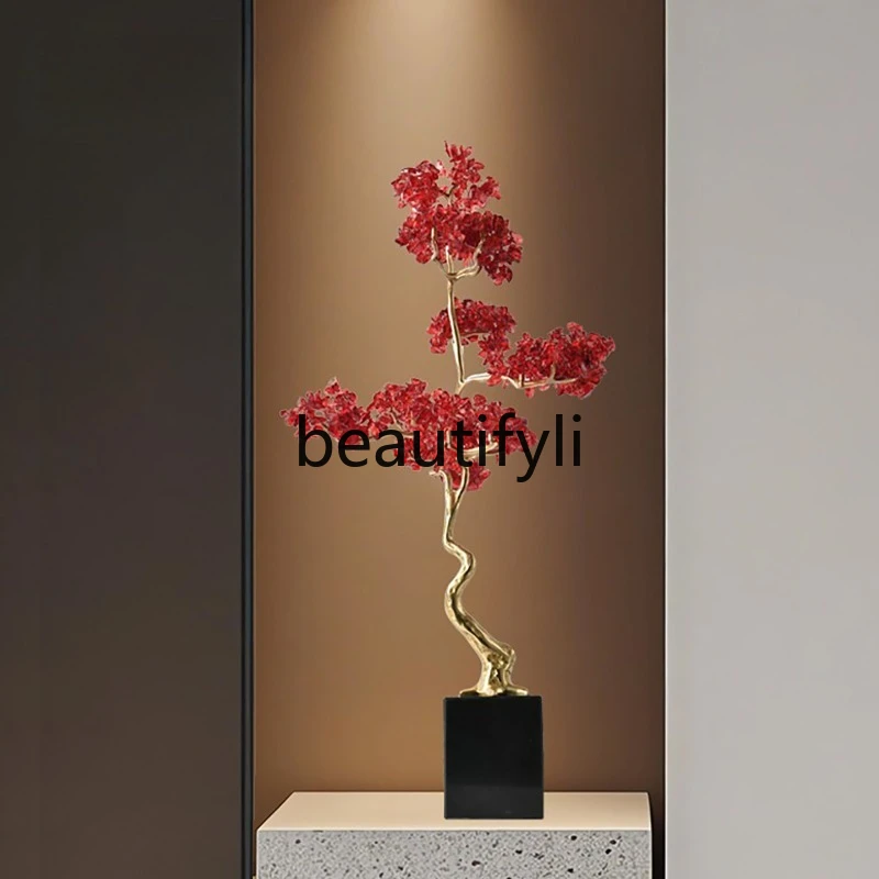 

Ornament New Chinese Style Light Luxury High-End Entrance Living Room Niche Partition Crystal Money Tree Decoration