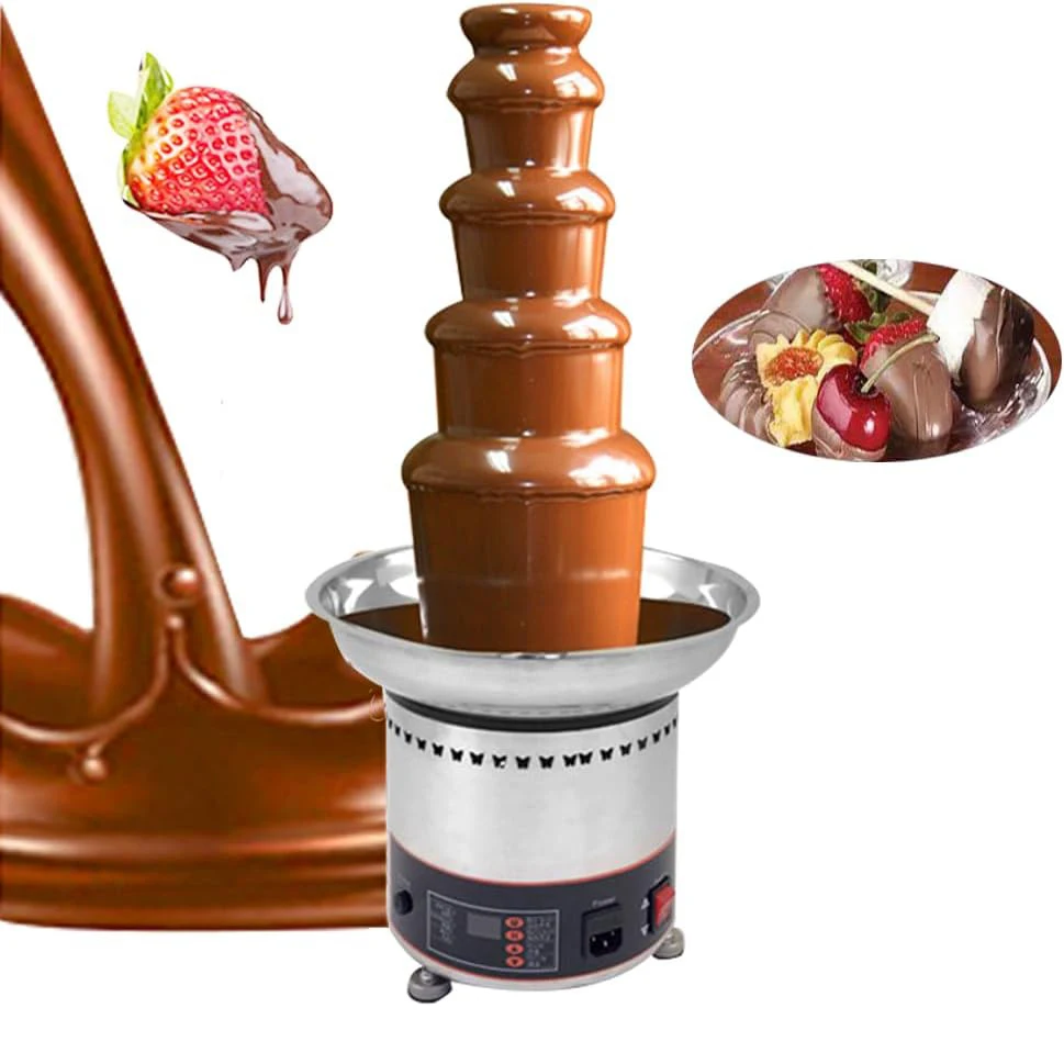 Schokoladenbrunnen, 110 V, elektrisch, 5 Etagen, digitaler Schokoladenbrunnen, Schmelzmaschine, Heizung, Fondue-Brunnen, 12 kg Schokolade