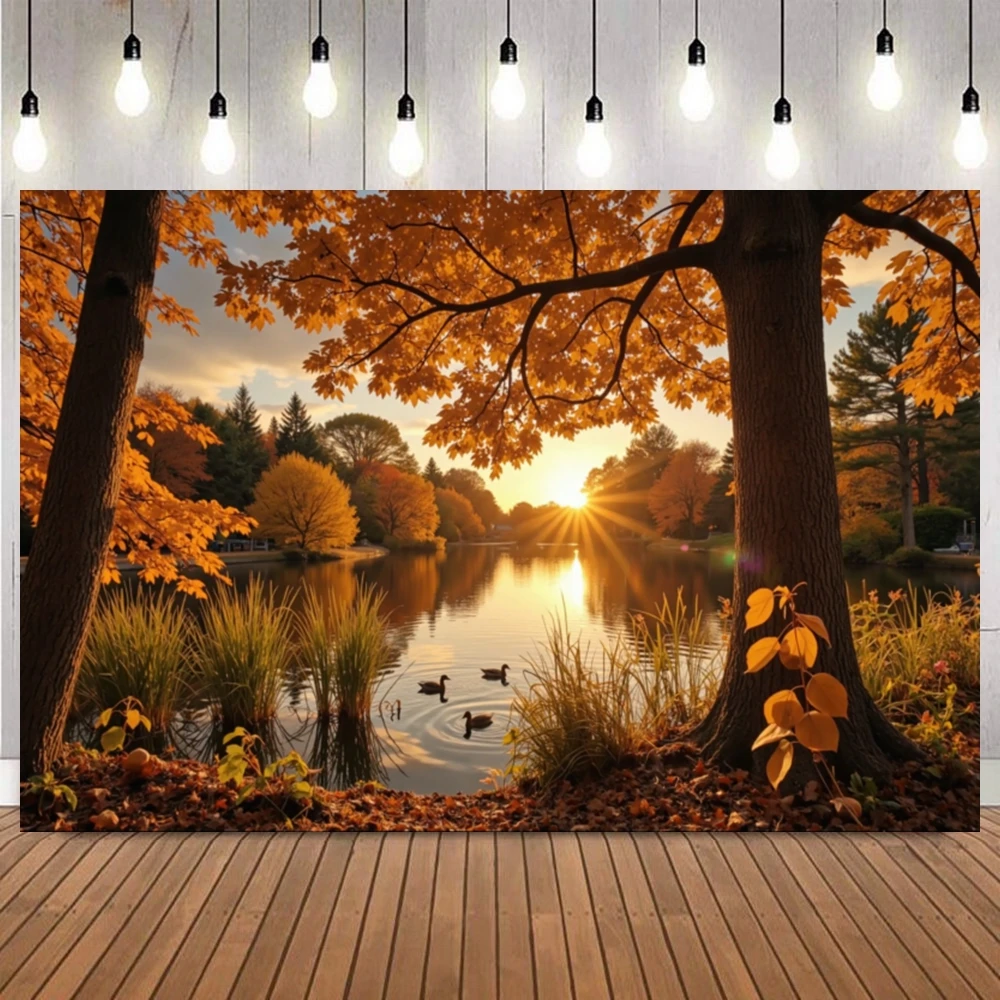 

Осенний лес, естественная сцена, фон для фотосъемки, бассейн, клен, опавшие листья, детский портрет, вечеринка, домашний декор, фотофон для студии