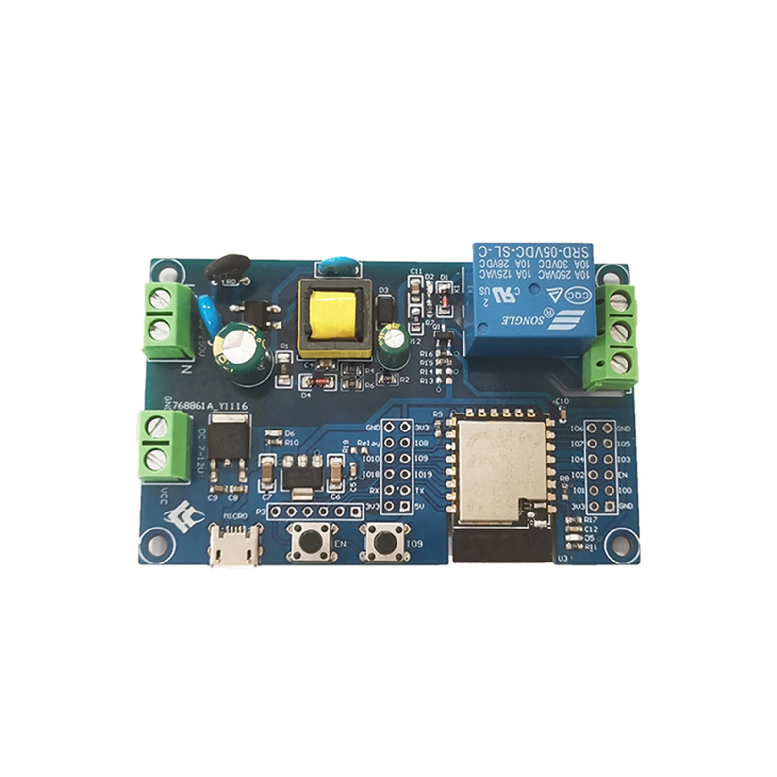 Blue Esp32-c3-12f Development Board With Single Relay Module For Smart Home Wireless Control Onboard