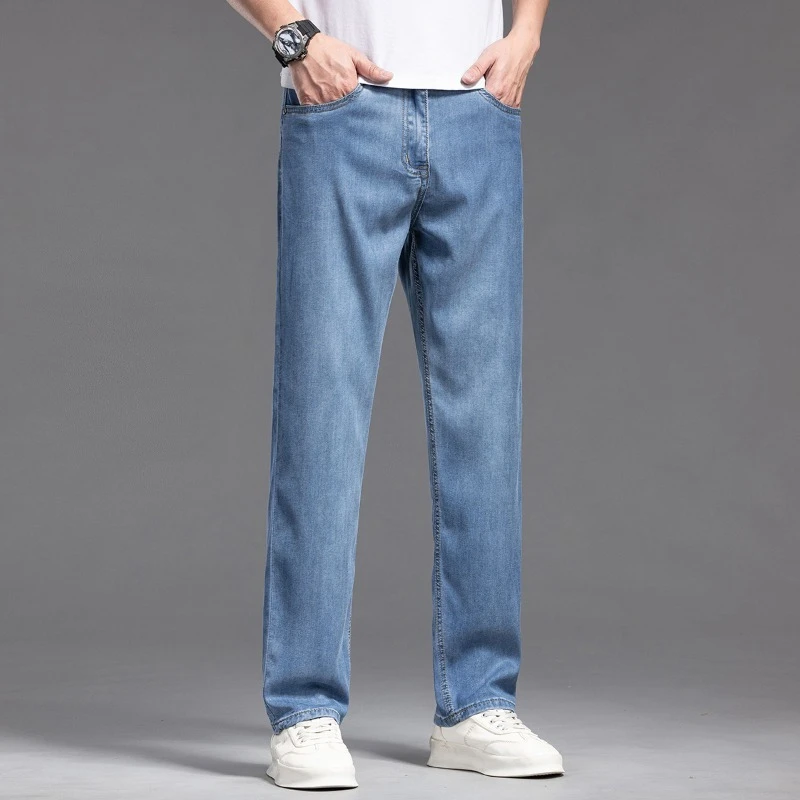 

Летние ультратонкие свободные джинсы прямого кроя, универсальные повседневные брюки для подростков