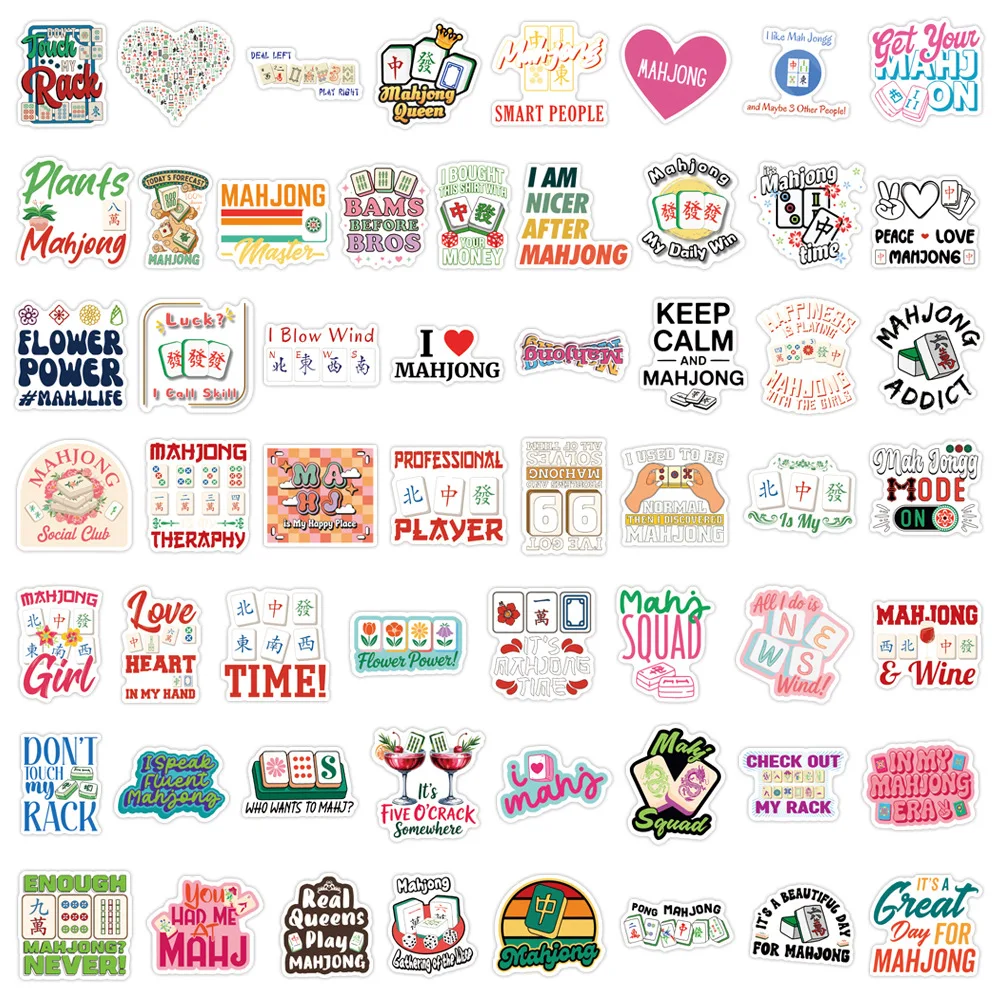 10/55/110PCS 새로운 마작 만화 스티커 재미 있은 엔터테인먼트 게임 낙서 장식 DIY 장난감 냉장고 노트북 기타 자전거 데칼