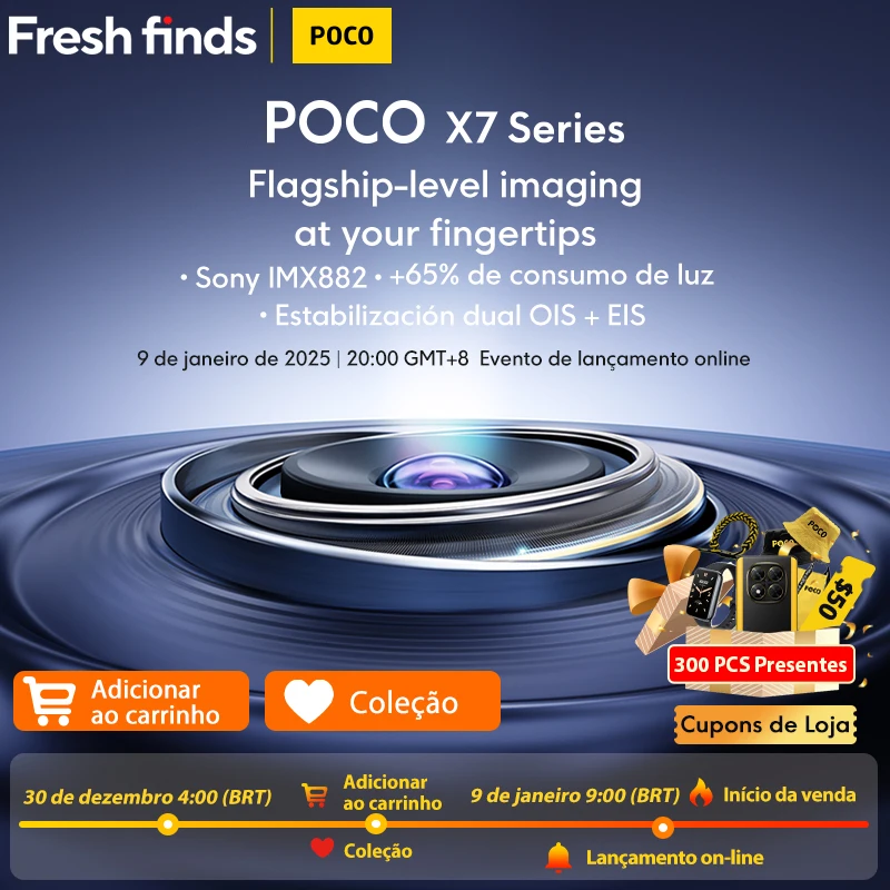 POCO X7 Global Version BR Coming Soon Full Speed Ahead Junte em 9 de janeiro às 20:00 (GMT + 8) para o evento de lançamento on-line