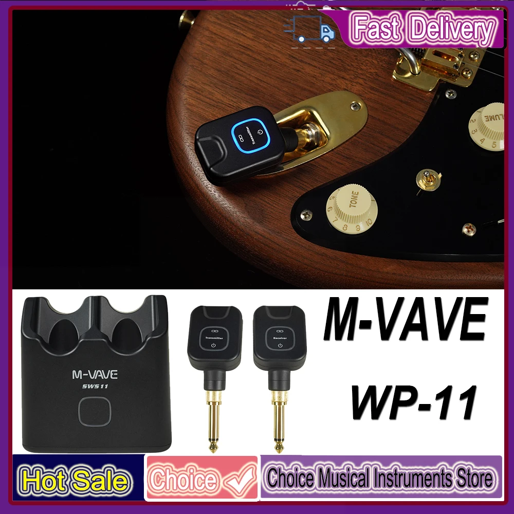 

M-VAVE WP-11 5.8GHz Wireless Transmitter Receiver 2026 New 24bit/48KHz Lossless Audio/4.6ms Low Delay/30m Range Wireless System