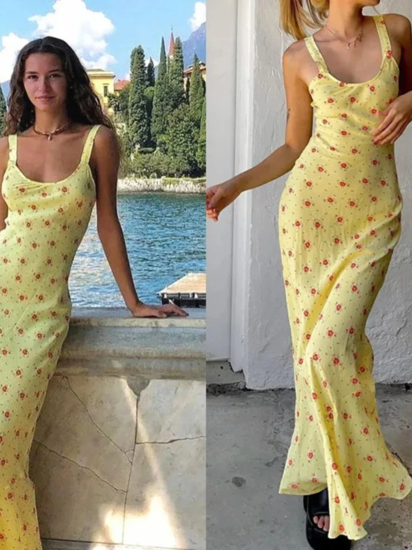 

Элегантное цветочное приталенное макси-платье на тонких бретельках из мягкого хлопка, летний модный повседневный сарафан для женщин для отпуска