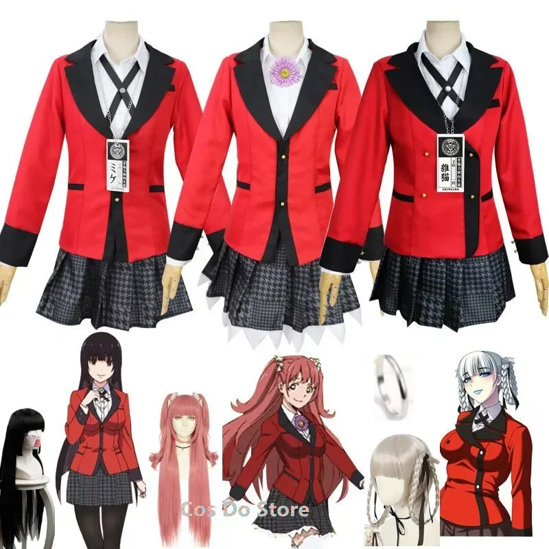 HN8 Anime Kakegurui Yumeko Costume Kirari Momobami Uniforme Cosplay Uniformi per ragazze della scuola giapponese Abiti) 4Dc