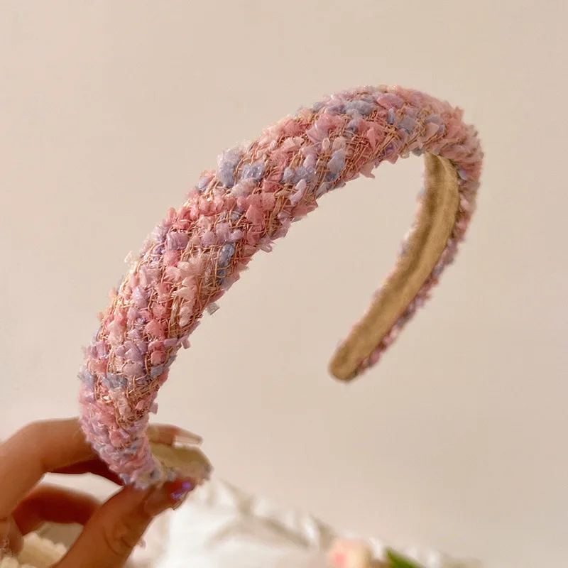 1Pcs Pink Fashion Cilantro Woven Hair Card Hair Band Ladies New Headband Makeup Hair Band Headdress Hair Accessories